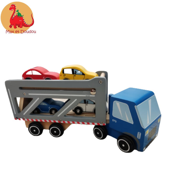 Garage stationement et petites voitures en bois – Max et Doudou