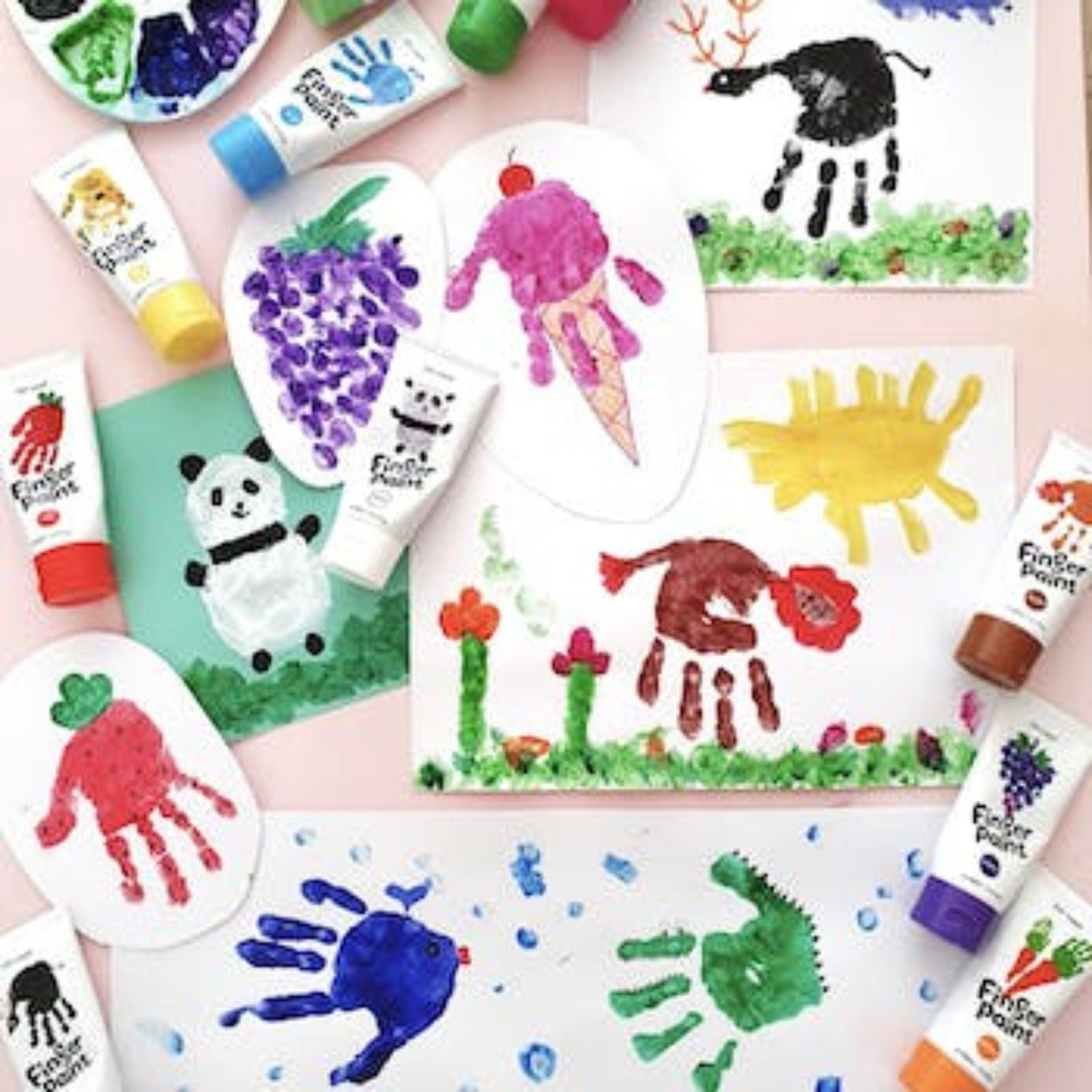 Peinture en doigt bébé non toxique 12 tubes – Max et Doudou