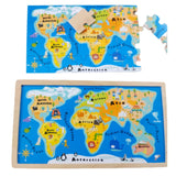 Max et Doudou vous proposent le puzzle de la Carte du Monde de 24 pièces donne aux petits leurs premières notions de géographie et leur enseigne même la langue anglaise.