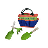 Sac de jardinage et ses 3 outils accessoires en bois